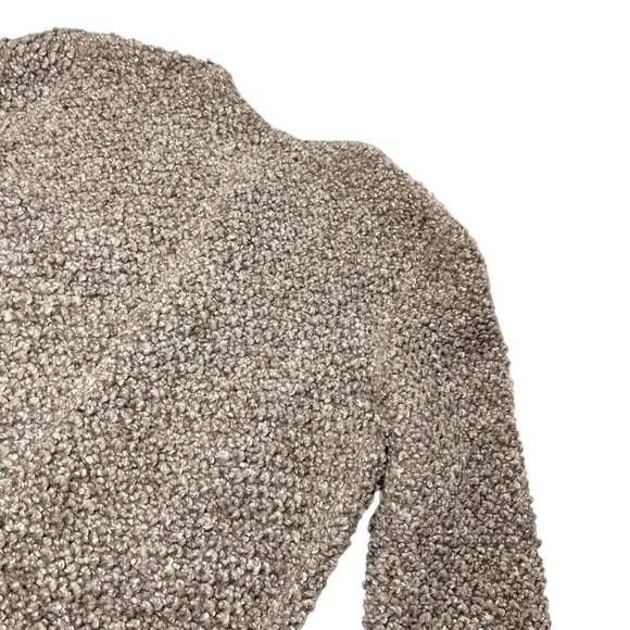 CHANEL Vintage 93A CC Mark Logo Button Long Coat #38 Greige Wool Pocket [105056] - Picture 7 of 13